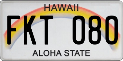 HI license plate FKT080