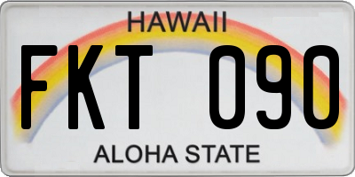 HI license plate FKT090
