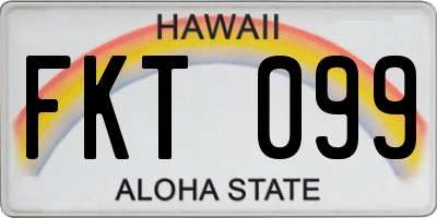 HI license plate FKT099