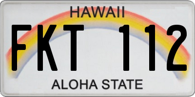HI license plate FKT112