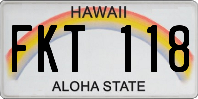 HI license plate FKT118