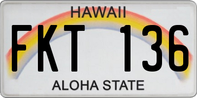 HI license plate FKT136