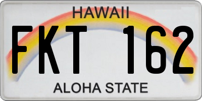 HI license plate FKT162