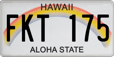 HI license plate FKT175