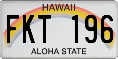 HI license plate FKT196