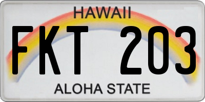 HI license plate FKT203