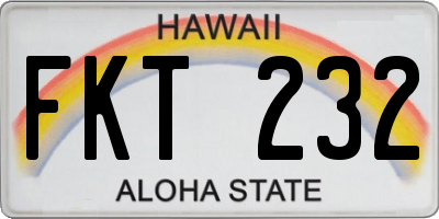 HI license plate FKT232