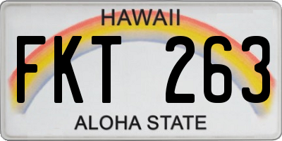 HI license plate FKT263