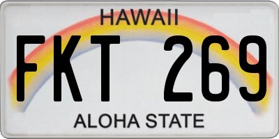 HI license plate FKT269