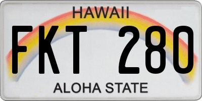 HI license plate FKT280