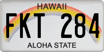 HI license plate FKT284