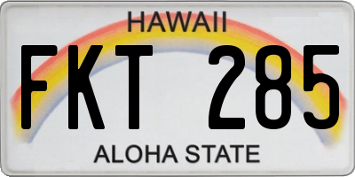 HI license plate FKT285