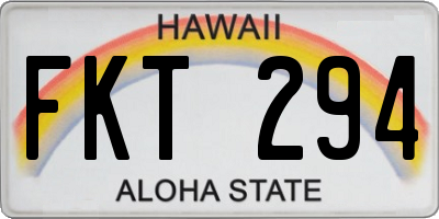 HI license plate FKT294