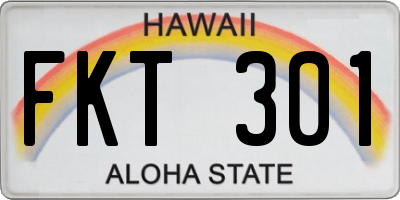 HI license plate FKT301