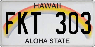HI license plate FKT303