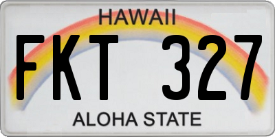 HI license plate FKT327