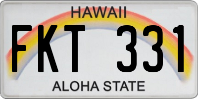 HI license plate FKT331