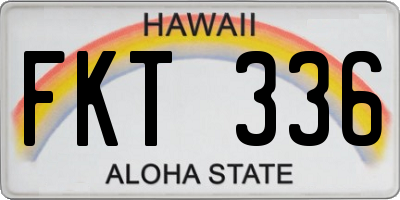 HI license plate FKT336