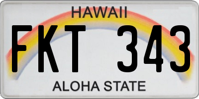 HI license plate FKT343
