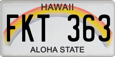 HI license plate FKT363