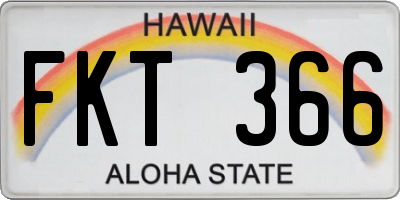 HI license plate FKT366
