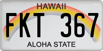 HI license plate FKT367