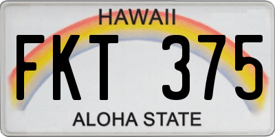 HI license plate FKT375