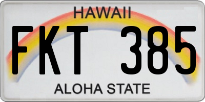 HI license plate FKT385