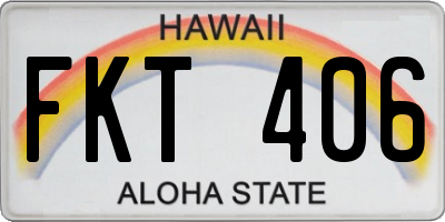 HI license plate FKT406
