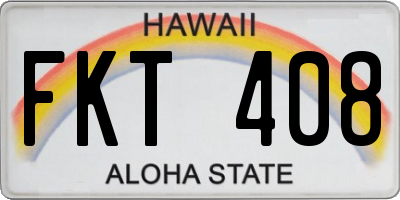 HI license plate FKT408