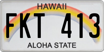 HI license plate FKT413