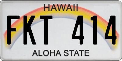 HI license plate FKT414