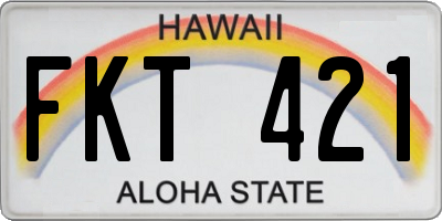 HI license plate FKT421