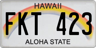 HI license plate FKT423