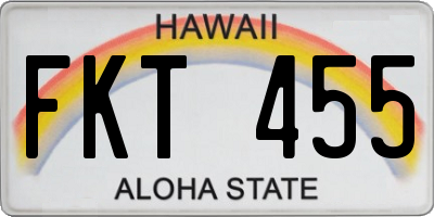 HI license plate FKT455