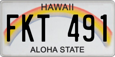 HI license plate FKT491