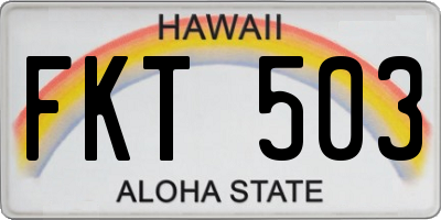 HI license plate FKT503