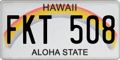 HI license plate FKT508