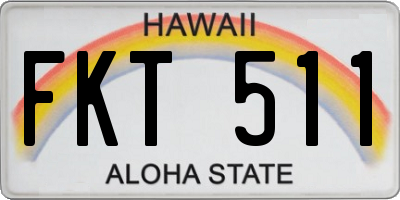 HI license plate FKT511