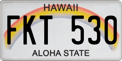 HI license plate FKT530