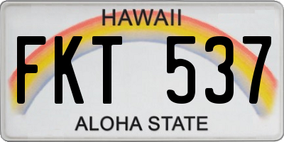 HI license plate FKT537