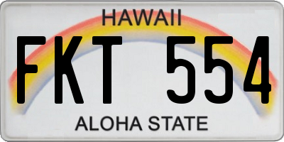 HI license plate FKT554