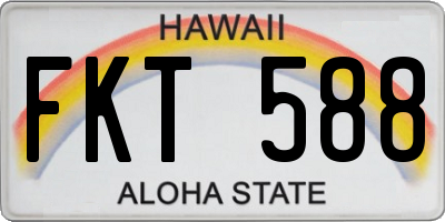 HI license plate FKT588