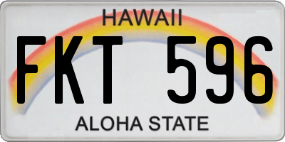 HI license plate FKT596
