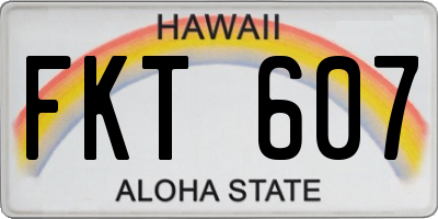 HI license plate FKT607