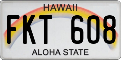 HI license plate FKT608
