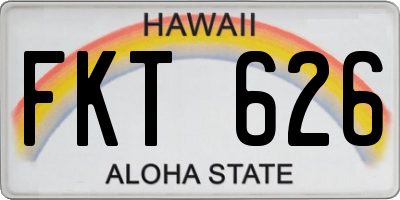 HI license plate FKT626