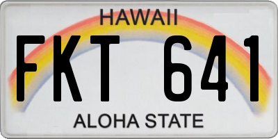 HI license plate FKT641
