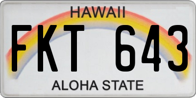 HI license plate FKT643
