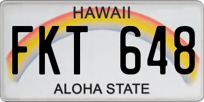 HI license plate FKT648
